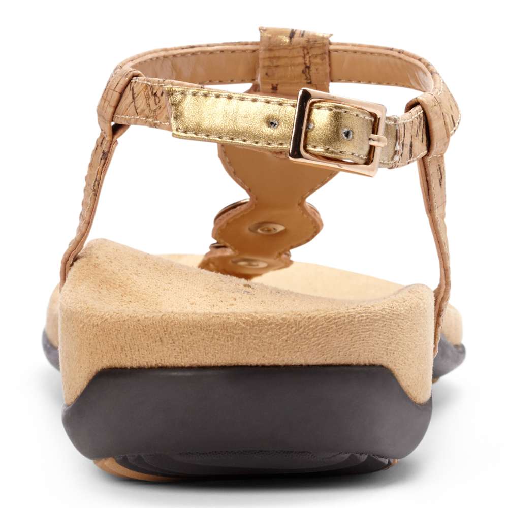 Lizbeth Sandal - Gold Cork