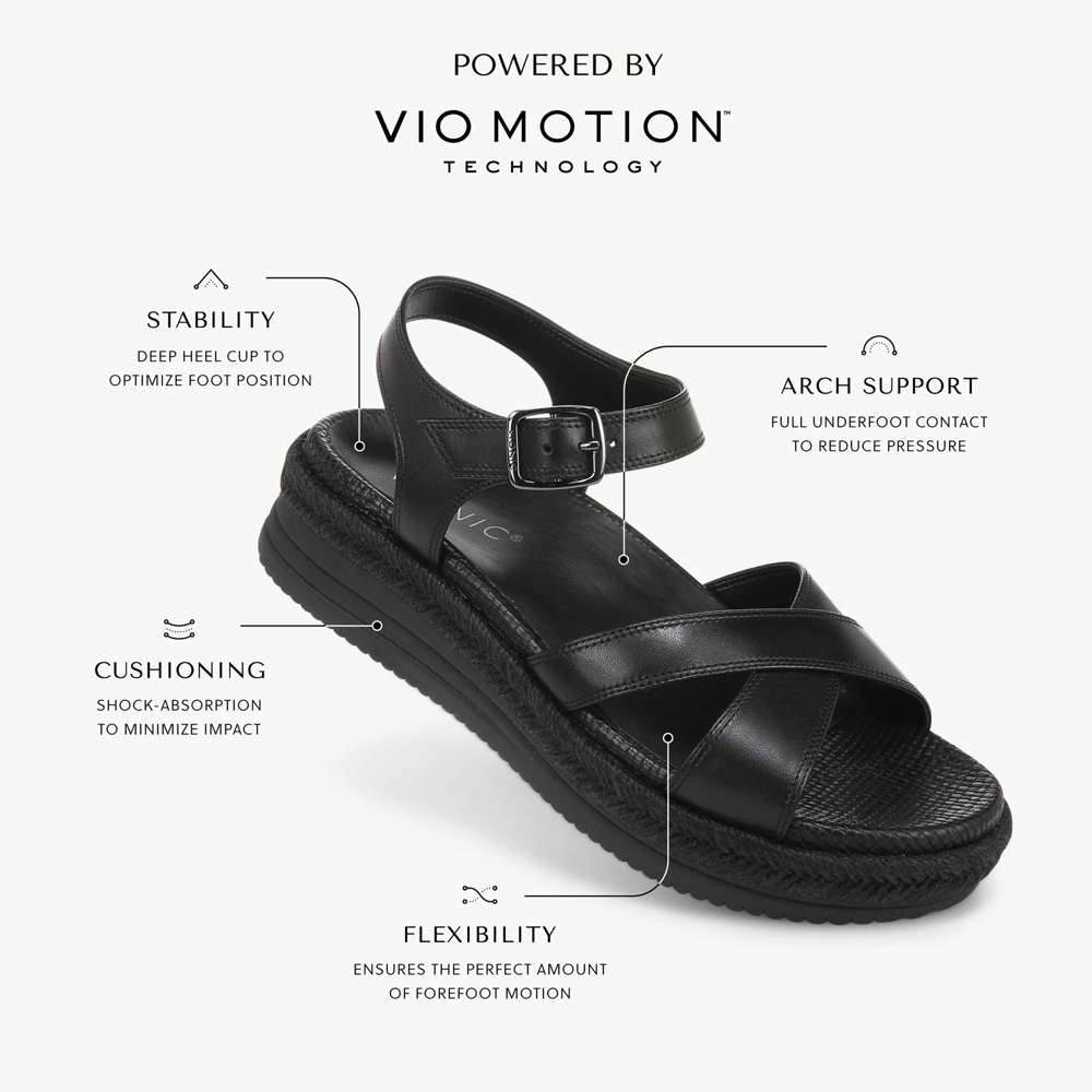 Mar Platform Sandal - Black Leather