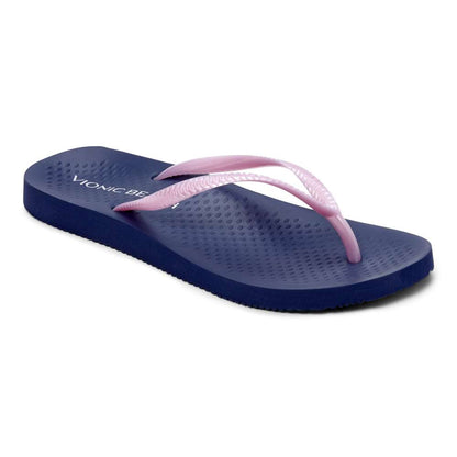 Noosa Solid Toe Post Sandal - Navy/Light Pink