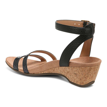 Orlanda Wedge Sandal - Black Pearl Snake