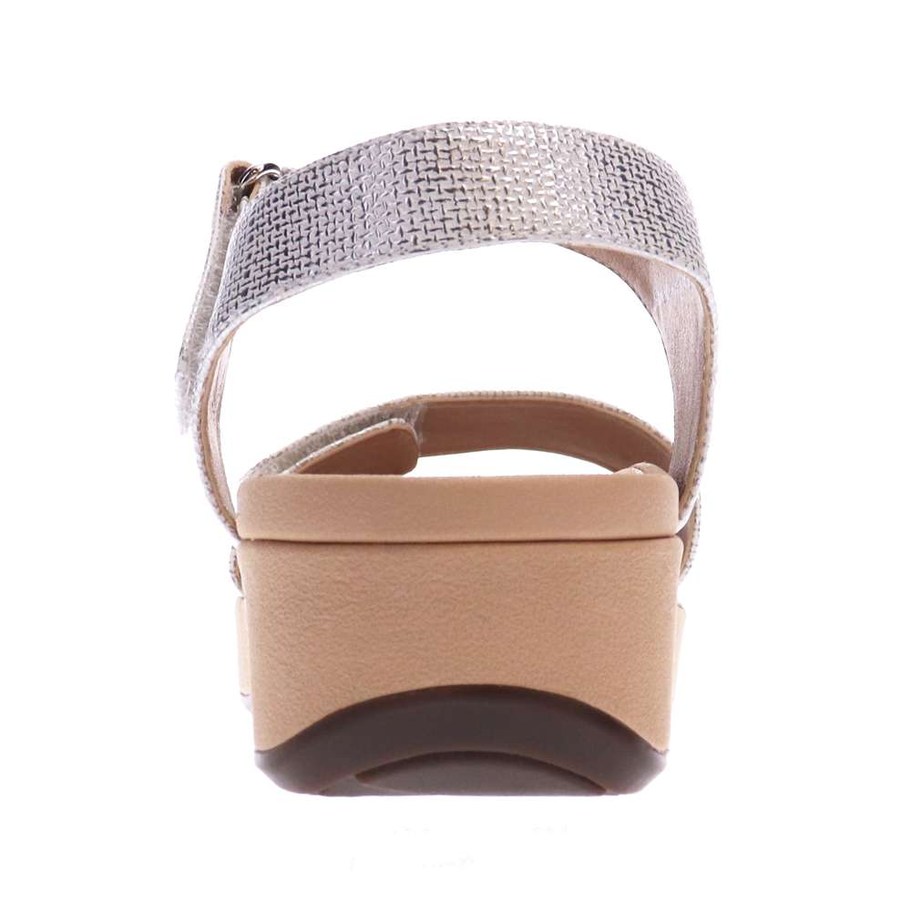 Raz Metallic Wedge Sandal - White