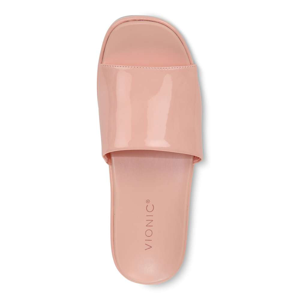 Trista Flatform Slide - Roze Patent