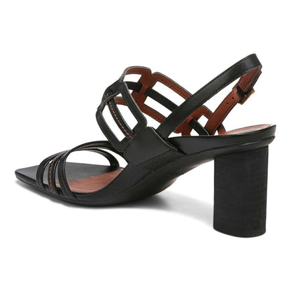 Zaphira Heeled Sandal - Black Leather