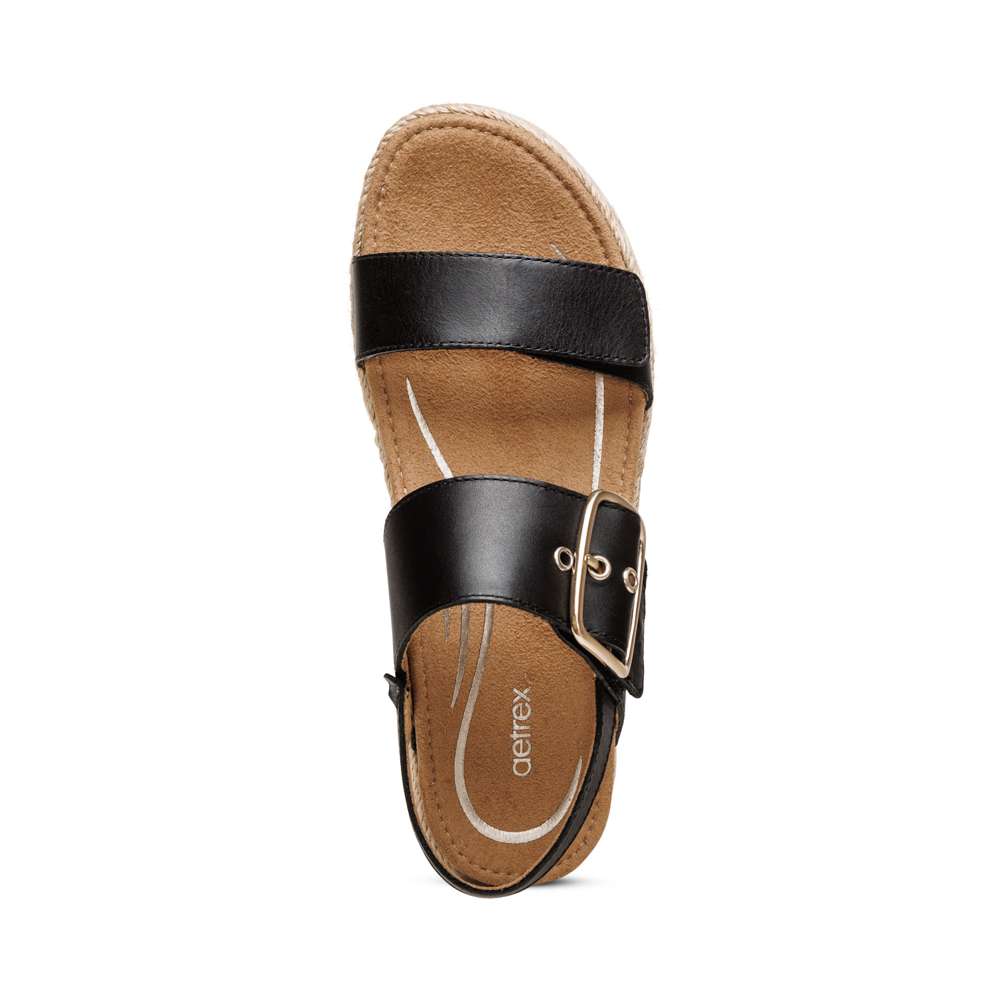 Vania Arch Support Platform Sandal - Black