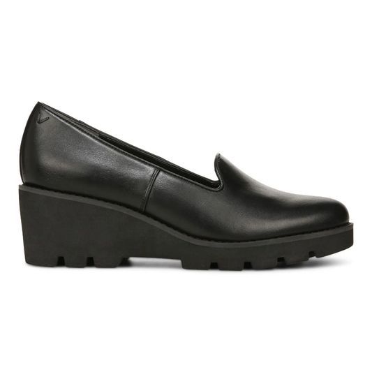 Willa Wedge - Black Leather